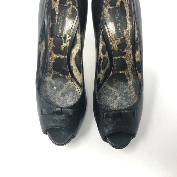 Dolce & Gabbana Heel Leather Pump Bow Black - Picture 8 of 8